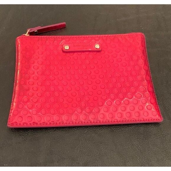 Kate Spade Red Little Shiloh Clutch Beale Street Zip Pouch - Picture 1 of 7